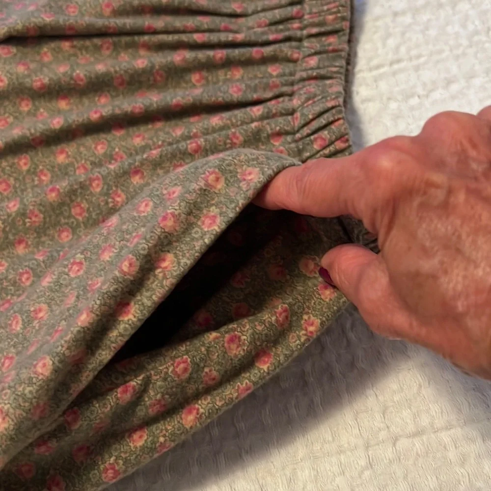 Laura Me Cotton Blend Tiered Midi Floral Print Elastic Waist Skirt with Tie Belt - Picture 8 of 16